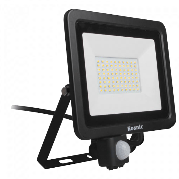 Kosnic 30w LED Black Floodlight C/W PIR Warm White